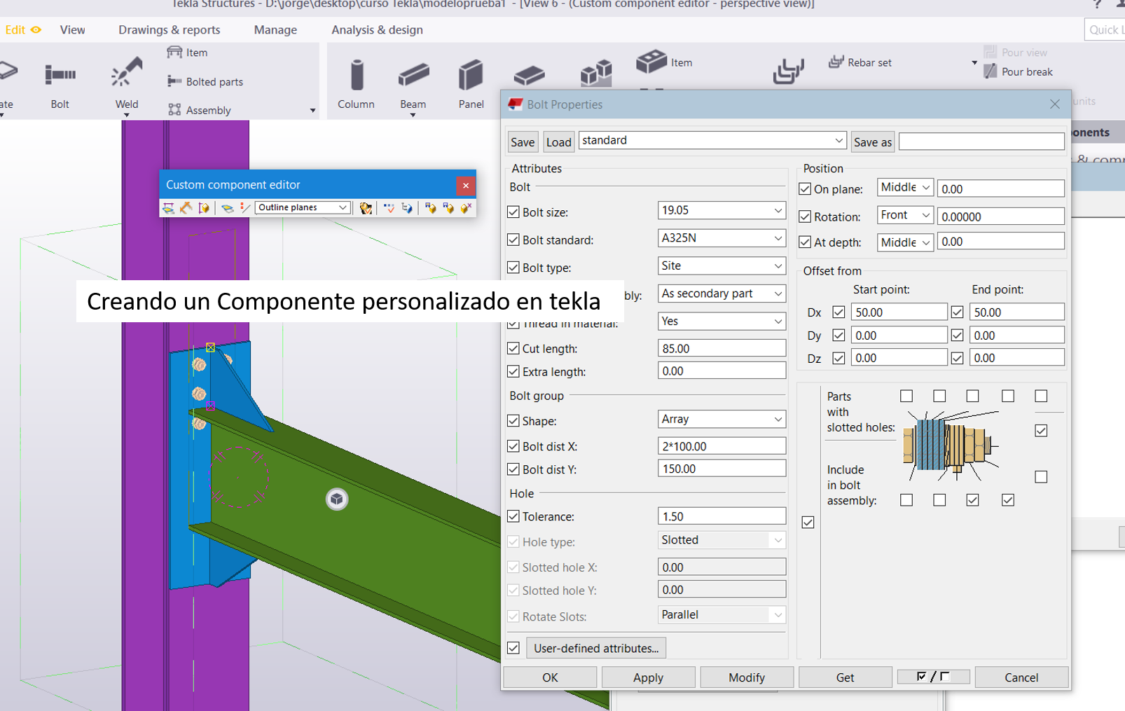 componente personalizado tekla | Tekla Structures (Online)